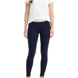Abercrombie & Fitch Leggings Womens Small Navy Blue Cotton Spandex Made In USA